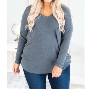 Winter Ways Top - Blue/Gray nwot